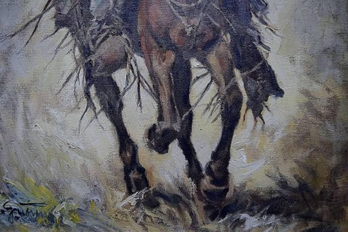 painting of cowboy