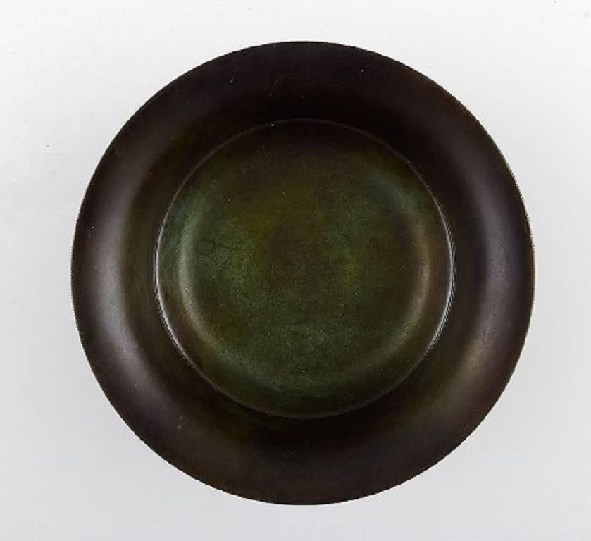 Danish Rare Just Andersen Art Deco Bronze Bowl on Four Feet, Denmark, 1930s-1940s