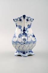 Royal Copenhagen Sugar Bowl and Creamer on Tray in Blue Fluted Full Lace