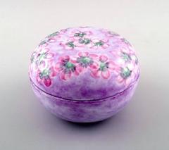 Rosenthal Lidded Jar / Jewelry Box, Hand-Painted with Pink Flowers