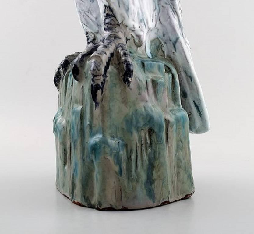 Mid-20th Century Gudmundur Einarsson Icelandic Falcon of Pottery De