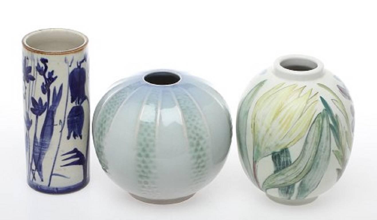 Tre vasi di Carl-Harry Stålhane in ceramica, Rørstrand e 
