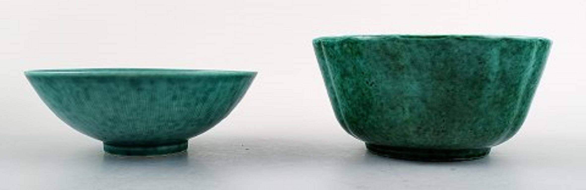 Art déco Wilhelm Kge, Josef Ekberg, Gustavsberg Argenta, 3 vases et 2 petits plats en vente
