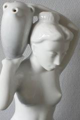 Royal Copenhagen Large Porcelain Figurine, Seminude Woman Carrying a Water Jug