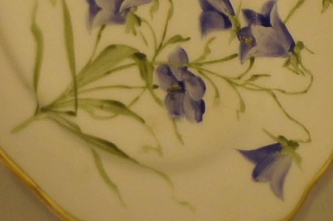 11 Rörstrand Art Nouveau Plates, Hand-Painted, Different Flowers In Excellent Condition For Sale In Copenhagen, DK