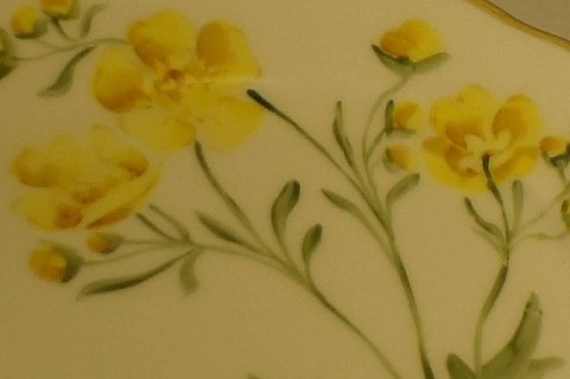 Swedish 11 Rörstrand Art Nouveau Plates, Hand-Painted, Different Flowers For Sale