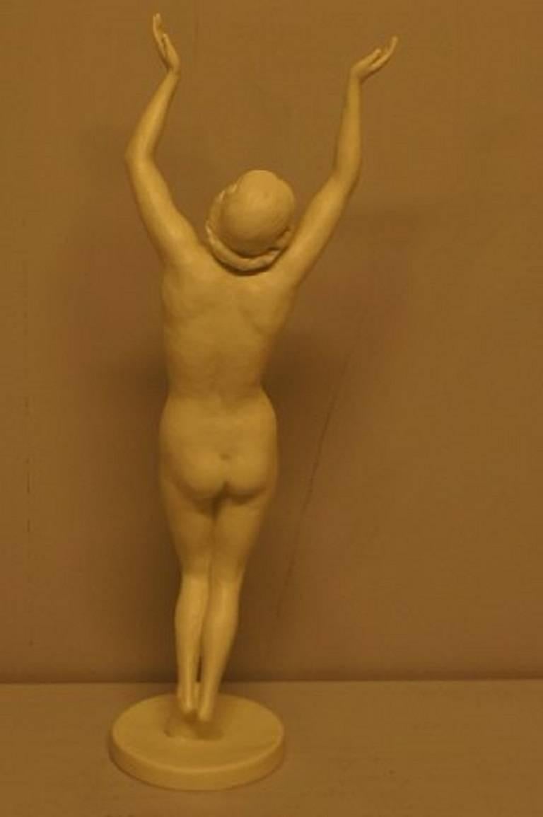 Large Rosenthal blanc de chine figure of nude woman. 

35 cm. high.

In good condition.

Hallmarked with the artist´s signature.