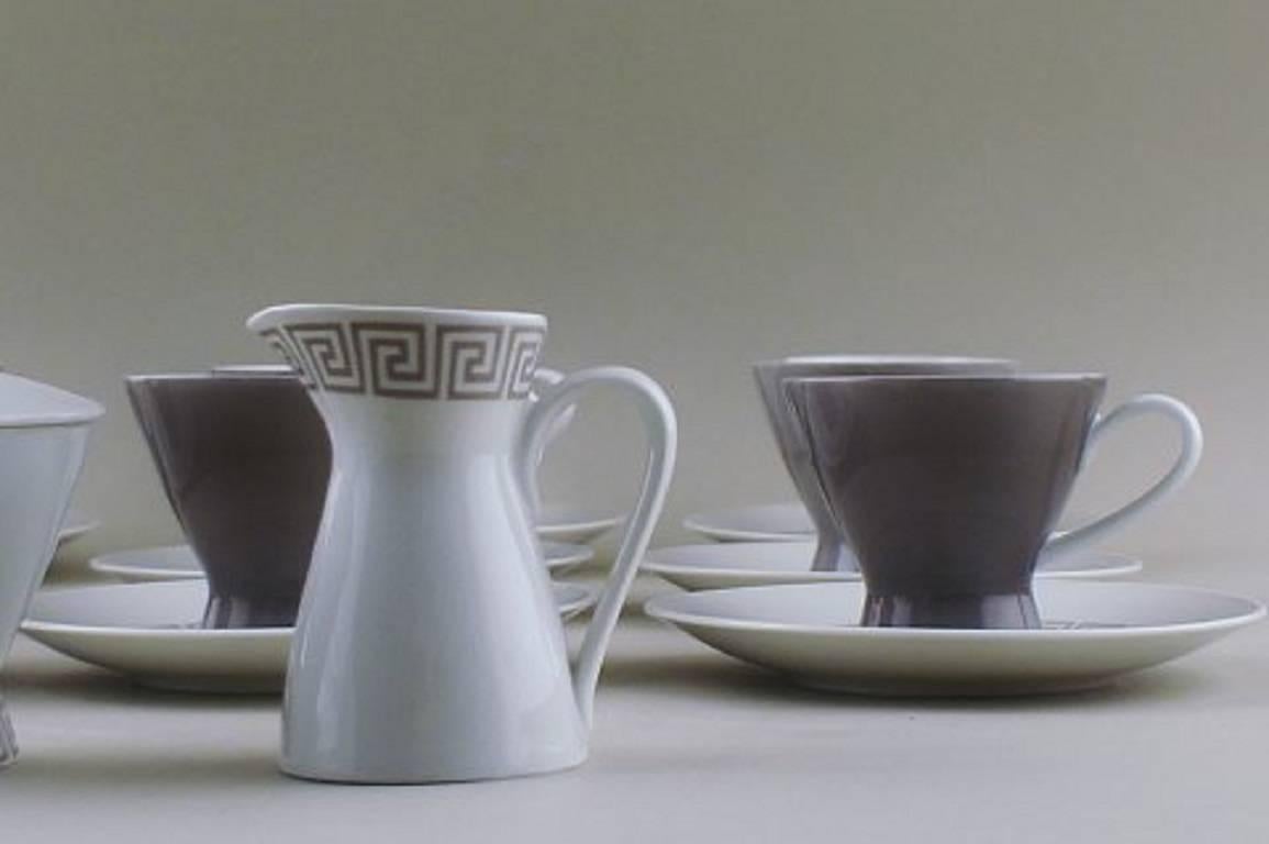 Mid-Century Modern Rosenthal Mocha Service, Nine Sets, Mocha-Cups, Saucers, Creamer, Sugar Bowl For Sale