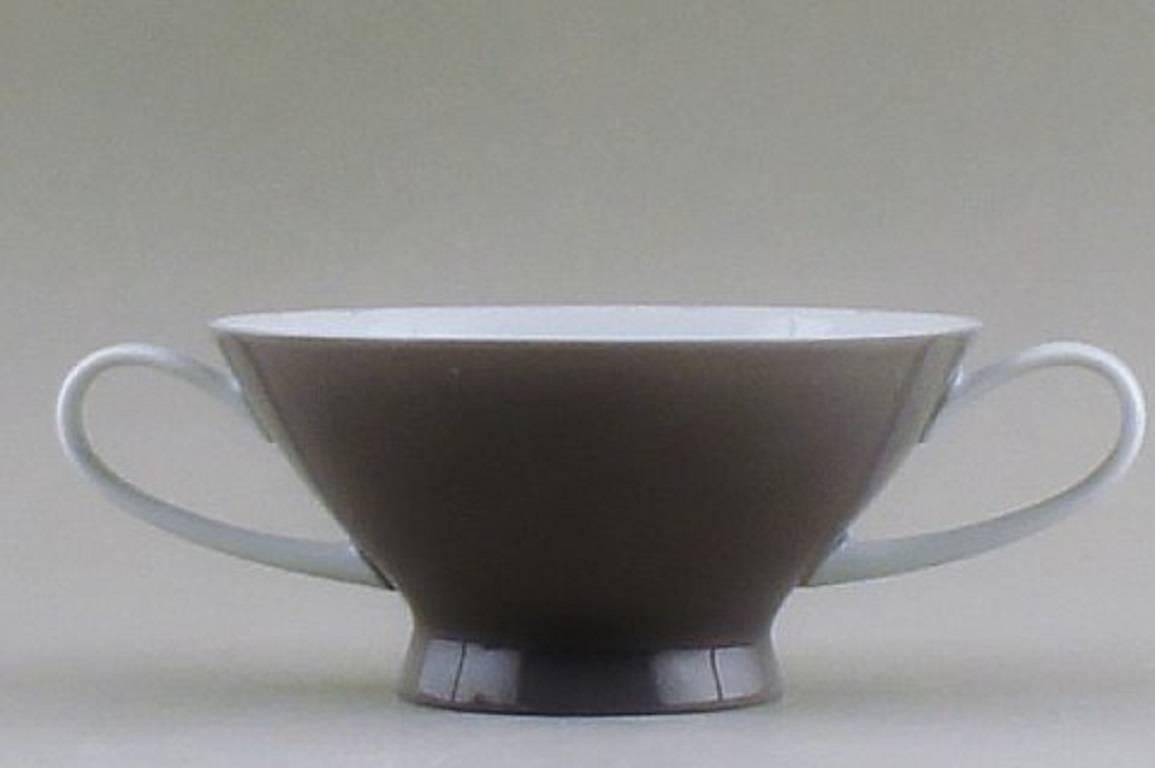 Mid-Century Modern Rosenthal Bouillon Cups, 11 Pieces Beautiful Modern Design, in Dark Gray For Sale