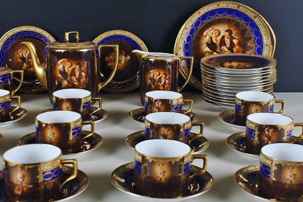 Czech Large Vienna, 15 Persons Coffee Service, circa 1930s-1940s