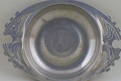 Mogens Ballin, Art Nouveau Dish in Tin, Early 20th Century