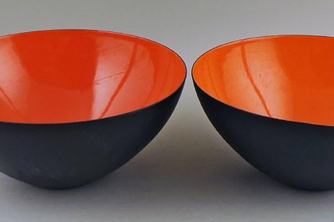 Scandinavian Modern Two Fine Danish Design Large Krenit Fruit Bowls by Herbert Krenchel For Sale