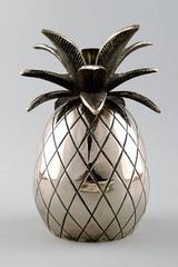 Pair of Art Deco Candlesticks in the Shape of Pineapples in Plated Silver