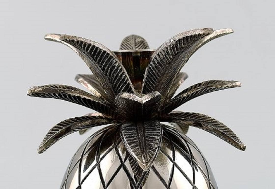 Pair of Art Deco Candlesticks in the Shape of Pineapples in Plated Silver In Good Condition In København, Copenhagen