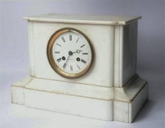 White Marble Clock, France, circa 1900
