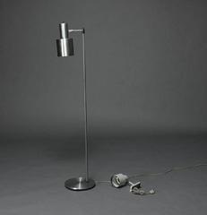Jo Hammerborg, Floor Lamp, Brushed Aluminum, Base in Gray Lacquered Metal
