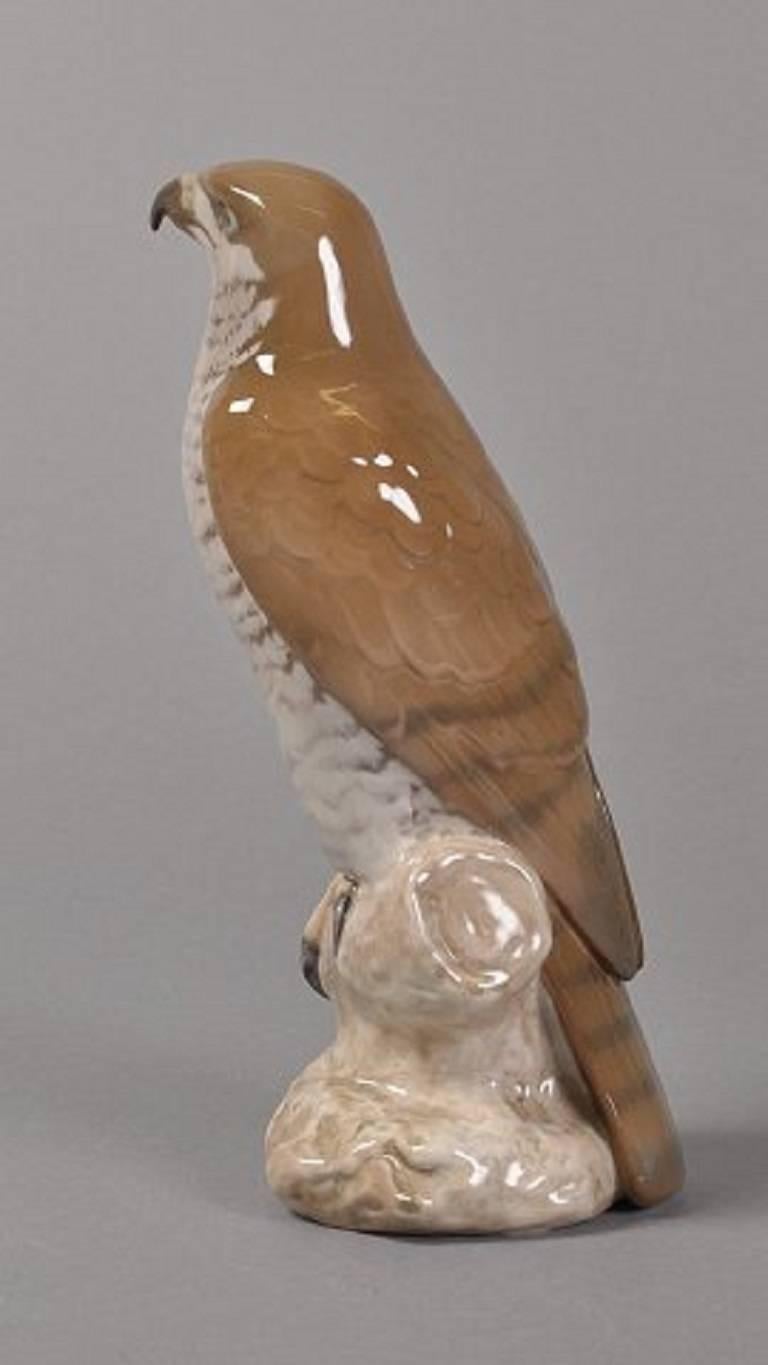 Danish B&G Large Falcon, Figure in Porcelain, Number 1892, Designed by Niels Nielsen For Sale