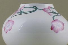 Art Nouveau Rorstrand Vase in Porcelain Decorated with Flowers