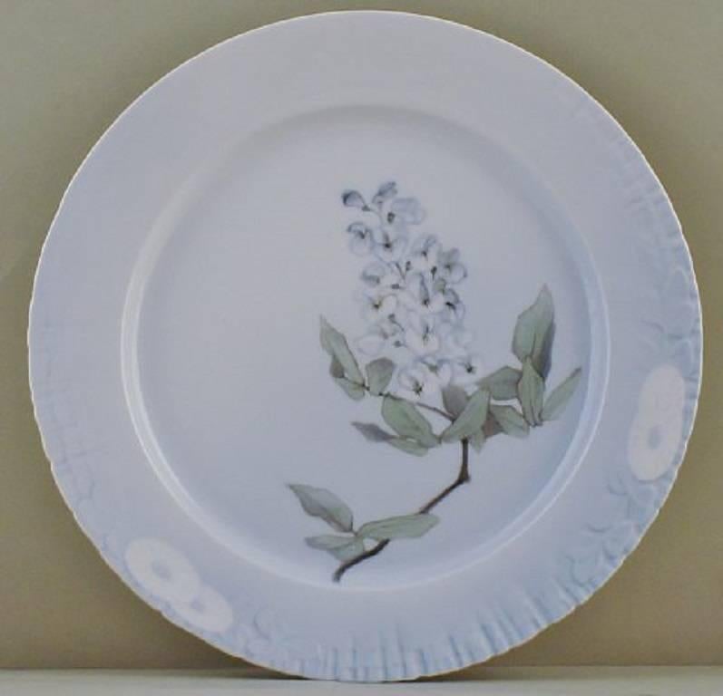 Late 19th Century Five Royal Copenhagen Art Nouveau Plates Decorated with Flowers. 