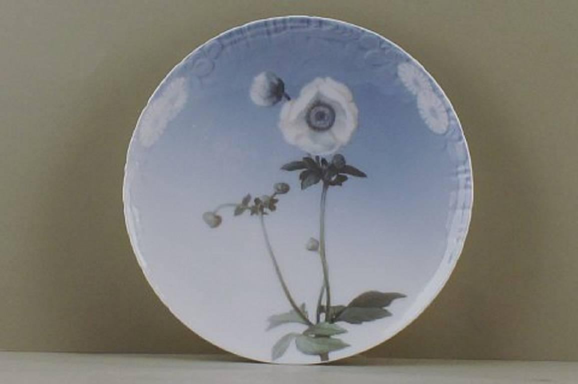 Five Royal Copenhagen Art Nouveau Plates Decorated with Flowers.  1