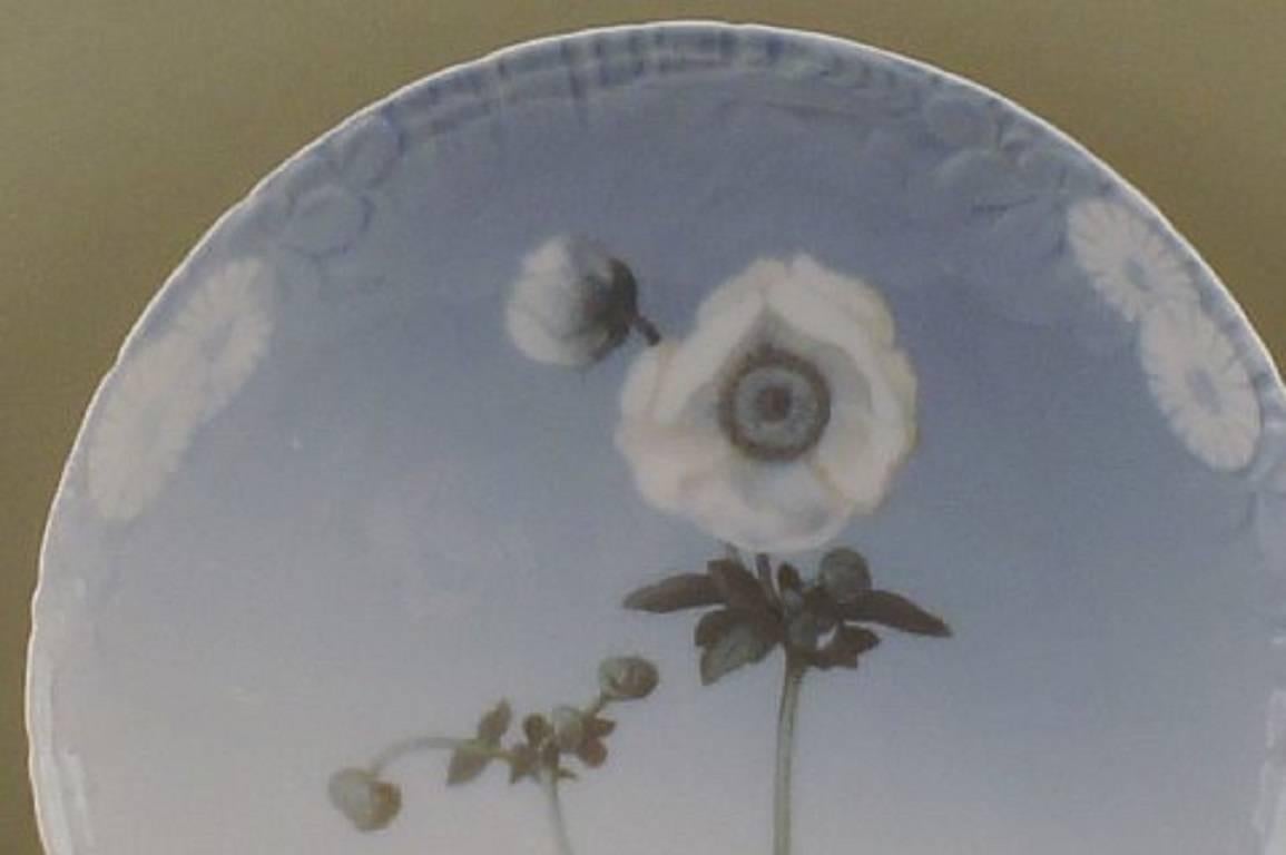 Five Royal Copenhagen Art Nouveau Plates Decorated with Flowers.  2