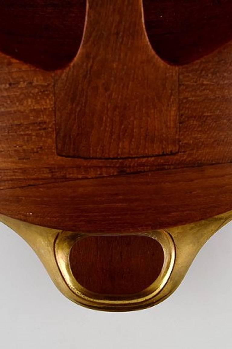 Scandinavian Modern Jens H. Quistgaard, A Brass Pot with Solid Teak Plinth and Lid, Dansk Designs