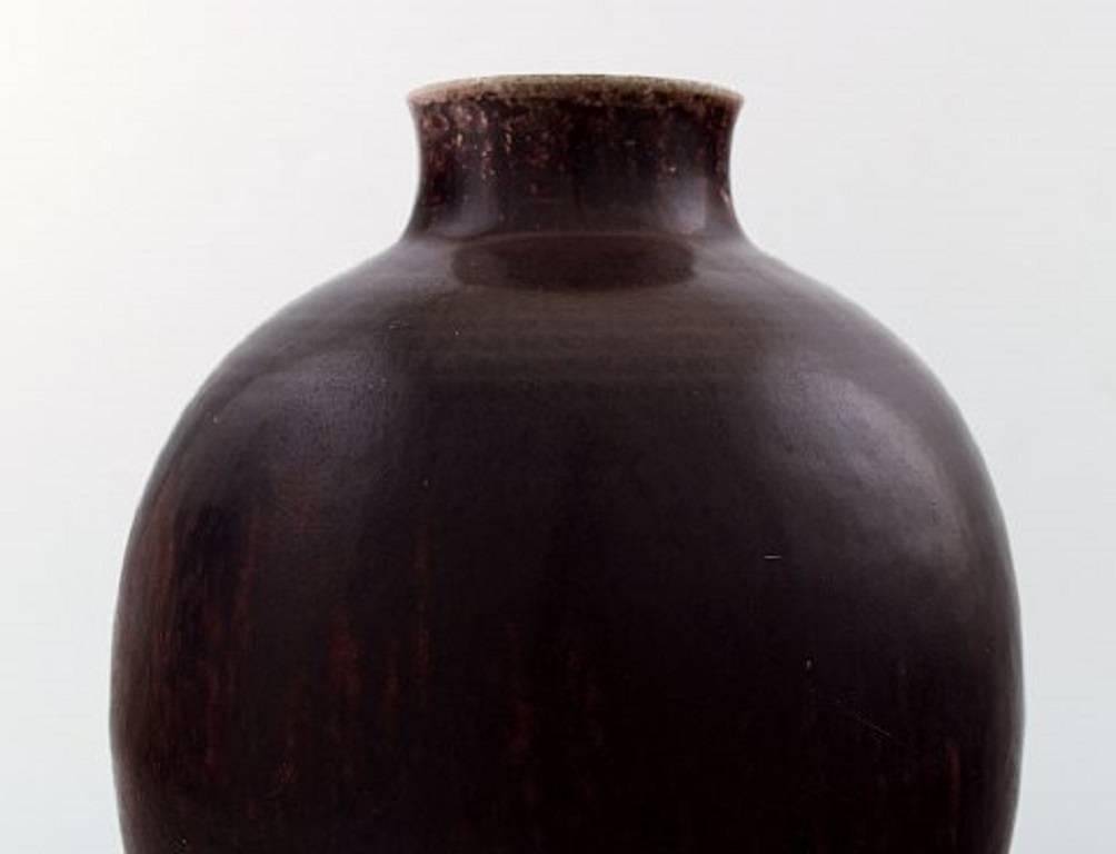 Scandinavian Modern Royal Copenhagen Kresten Bloch Unique Oxblood Glaze Stoneware Vase