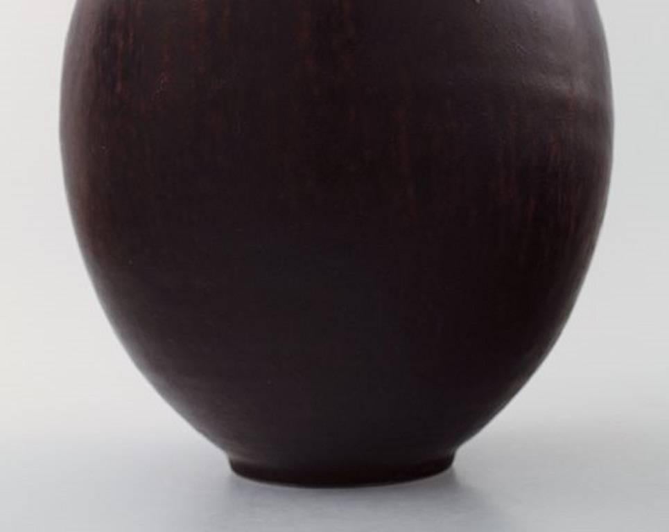 Mid-20th Century Royal Copenhagen Kresten Bloch Unique Oxblood Glaze Stoneware Vase