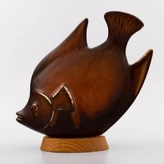 Rörstrand Stoneware Figure by Gunnar Nylund, Fish