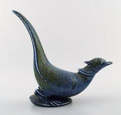 Rörstrand Stoneware Figure by Gunnar Nylund, Two Blue Birds