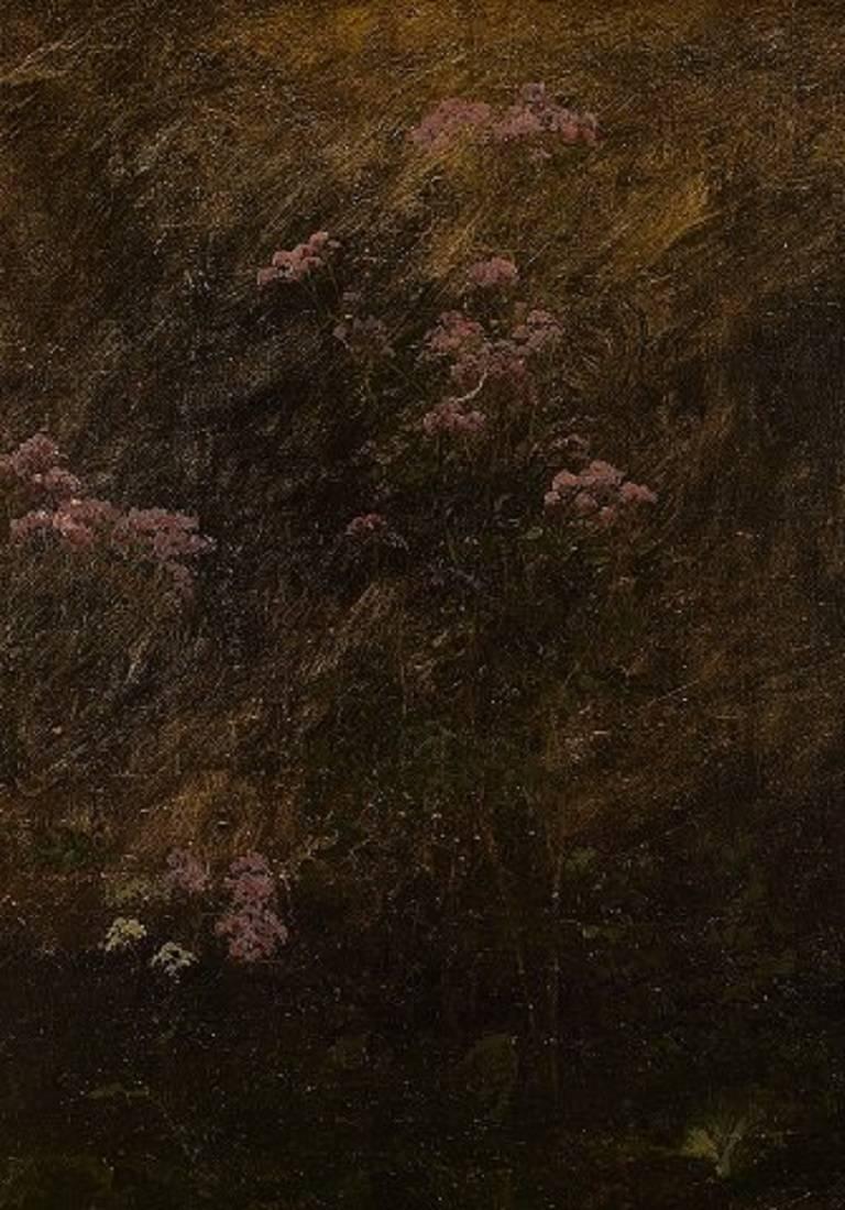 Christian Zacho Flower Studio. Oil on Canvas, 1874 In Good Condition In Copenhagen, DK