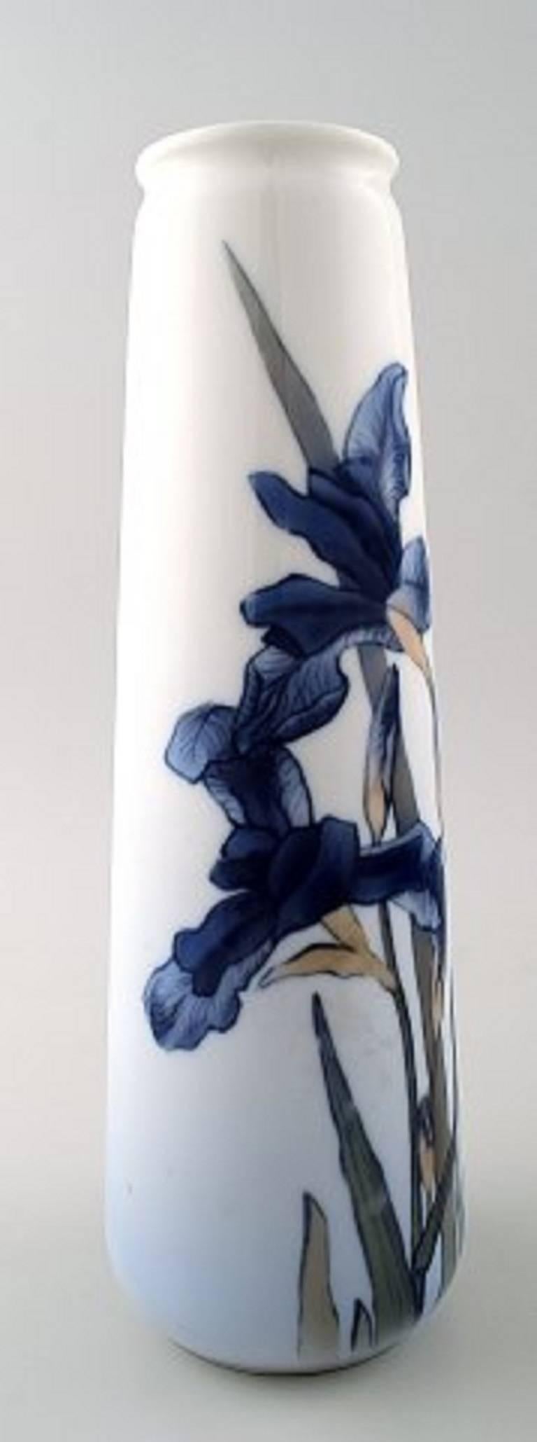 Danish B & G / Bing & Grondahl Art Nouveau vase decorated with flowers