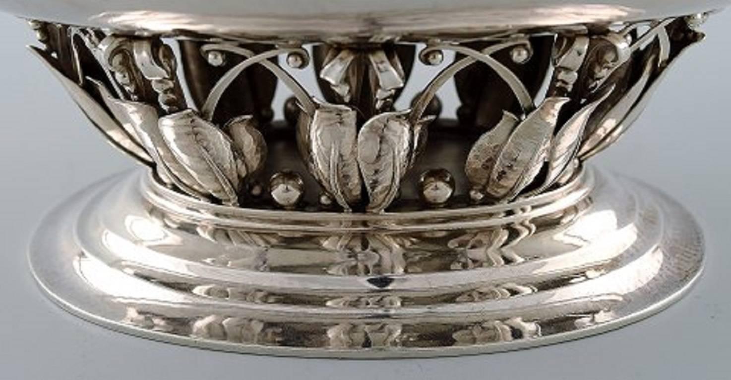 Early 20th Century Georg Jensen, Oval, Hammered Sterling Silver Centrepiece