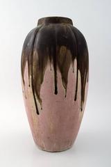 Gilbert Metenier, French Ceramist Pair of Art Deco Pottery Vases