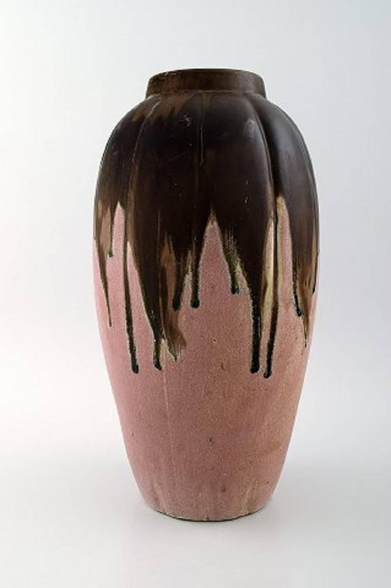 Gilbert Metenier, French Ceramist Pair of Art Deco Pottery Vases In Excellent Condition For Sale In Copenhagen, DK