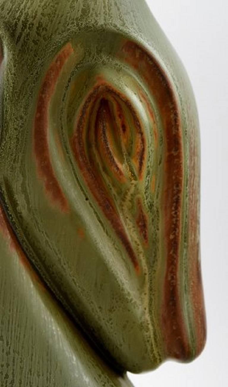 Very Large Rörstrand  Stoneware Figure by Gunnar Nylund, Gazelle In Excellent Condition In Copenhagen, DK