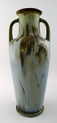 Paire de grands vases en poterie d'art française:: Denbac