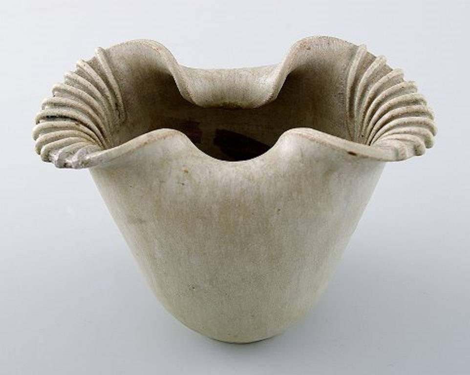 Danish Arne Bang Ceramic Vase, Stamped AB 179, Denmark, 1940s