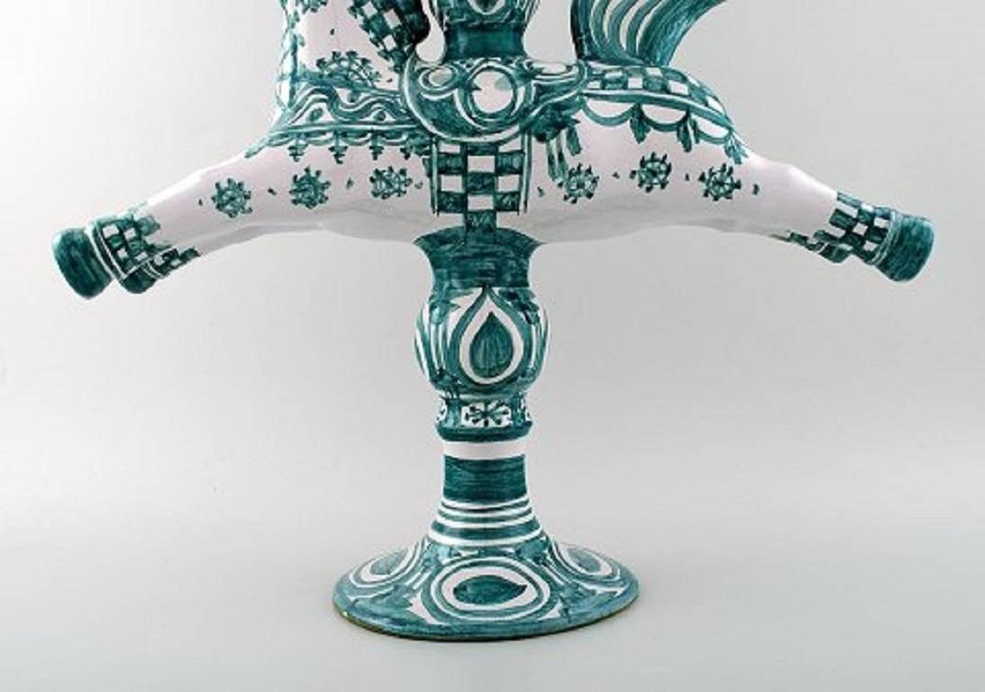 Late 20th Century Very Large Wiinblad Candlestick in the Form of a Rider with Three Candleholders