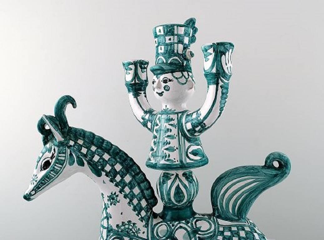 Danish Very Large Wiinblad Candlestick in the Form of a Rider with Three Candleholders