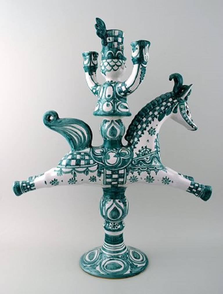 Very Large Wiinblad Candlestick in the Form of a Rider with Three Candleholders 1