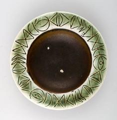 Gustavsberg Three Ceramic Bowls, Glaze in Blue and Green Tones, 1960s