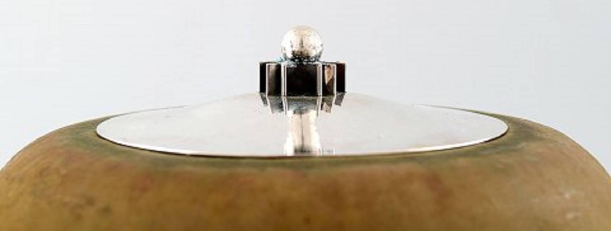 Patrick Nordstrøm for Royal Copenhagen Pottery Jar with Sterling Silver Lid 2