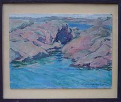 Unknown Artist, Dated 1946, Landscape with Skerries, Oil on Panel
