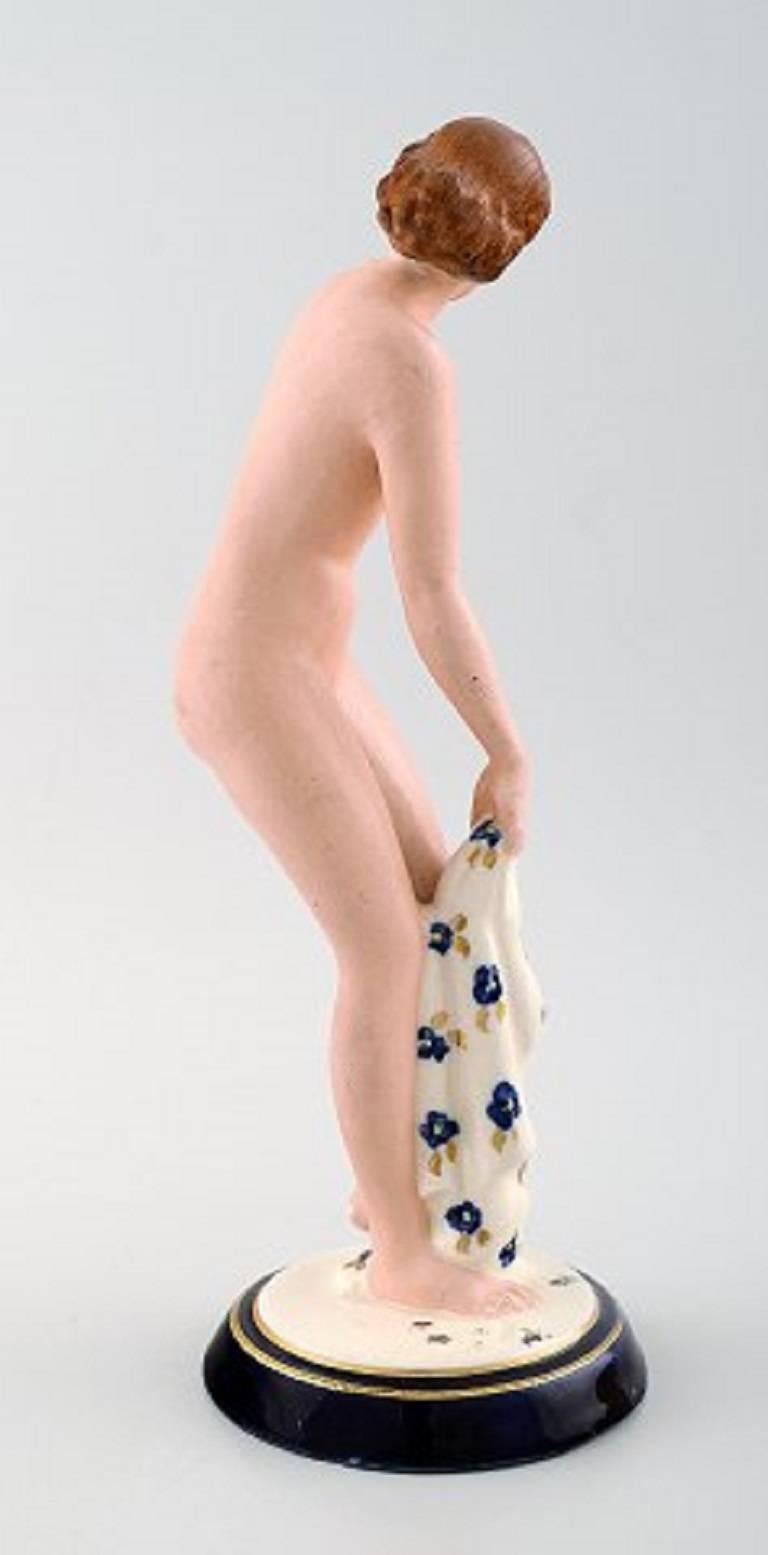 Czech Art Deco Royal Dux Naked Woman, Porcelain For Sale