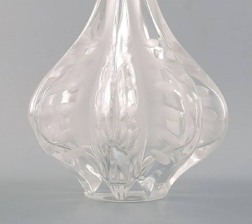 Large Art Deco Lalique Art Glass Vase In Excellent Condition In Copenhagen, DK