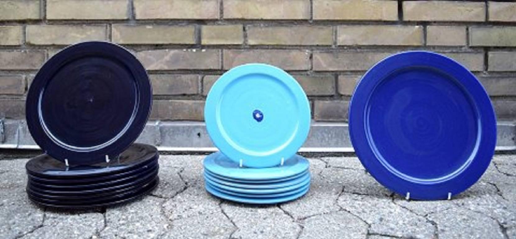 Danish Bjorn Wiinblad 'Boheme' Service of Glazed Earthenware Decorated in Blue Colors