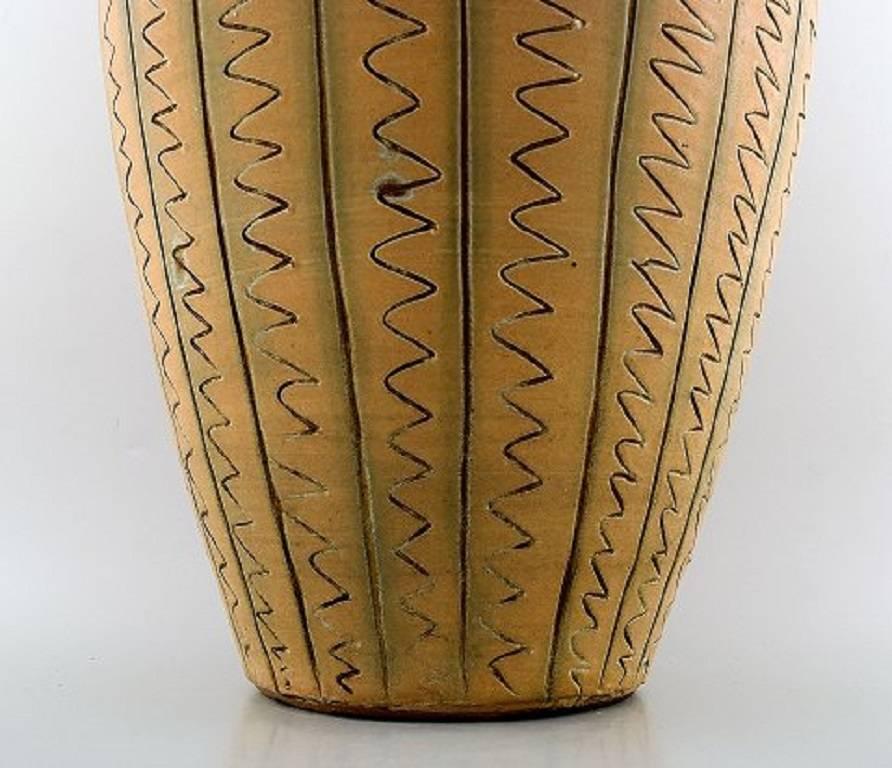 Swedish Arthur Andersson for Vallåkra. Monumental Ceramic Vase in Modern Design