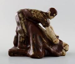 Saxbo, 'Tanner', Figure Stoneware, Created by Hugo Liisberg (1896-1958), 1949