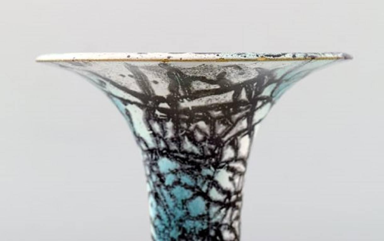 Danish Jens Thirslund Kähler Vase Decorated with Green Glaze